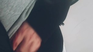 On her way home, she did a quick belly inflation on the train, making her belly huge